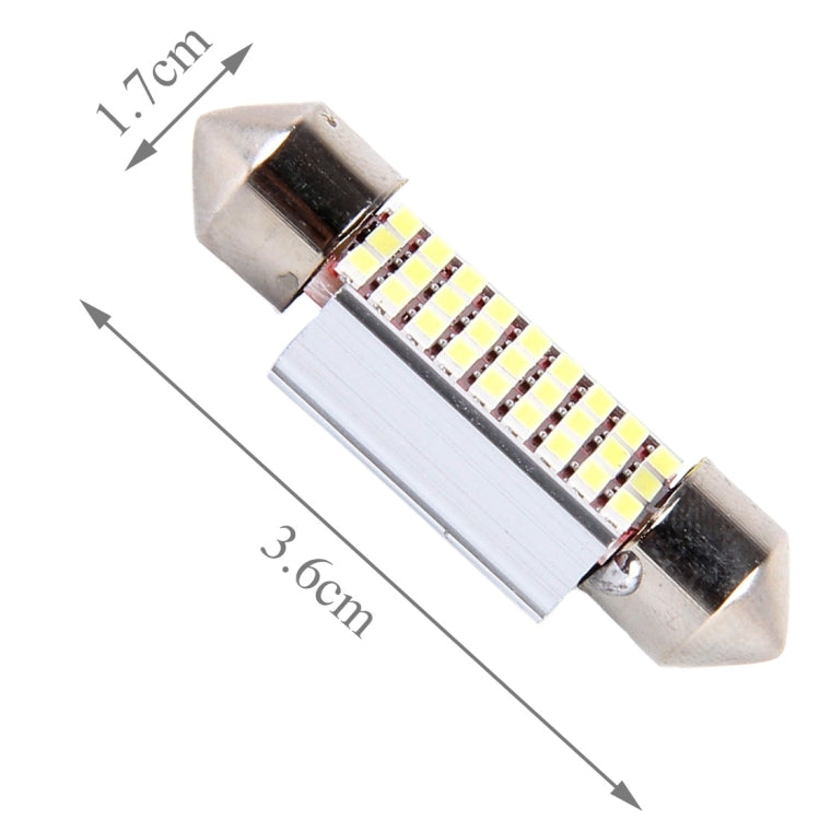 2 PCS DC 12V 6W 36MM Bicuspid Car Door Lamps Registration Mark light Dashboard Dome Door Lights LED Reading Lamp with 27 LED SMD 3014 Lights White