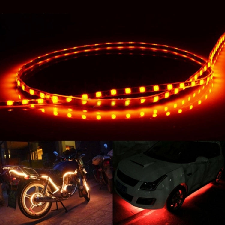 5 PCS Flow Style 45 LED 3528 SMD Waterproof Flexible Car Strip Light for Car Decoration, DC 12V, Length: 90cm, 90cm White, 90cm Yellow, 90cm Blue, 90cm Pink, 90cm Green, 90cm Ice blue, 90cm Red