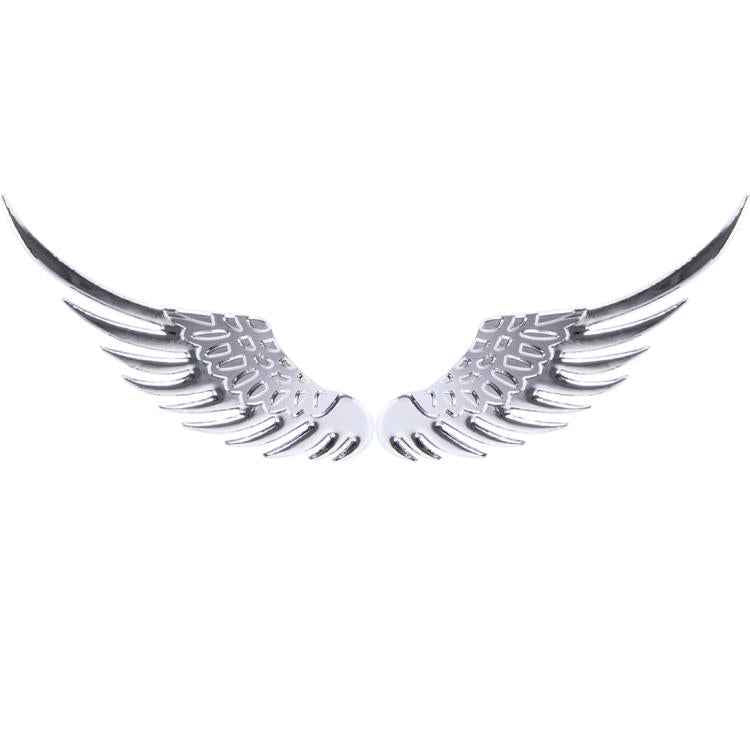 3D Angel Wing Metal Sticker Decal Auto Car Emblem Decal Decoration Color Silver