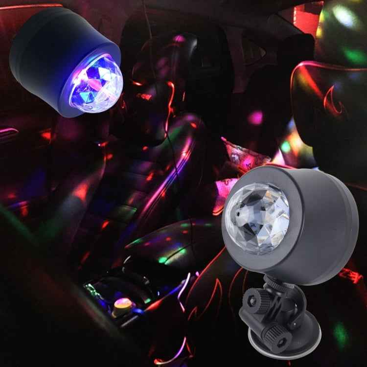 5V 6W Colorful Car Decoration DJ Light Sound Activated Rotating Strobe Effect Atmosphere Light Star Music Light Lamp with 6 RGB LED Lights, Cable Length:4m
