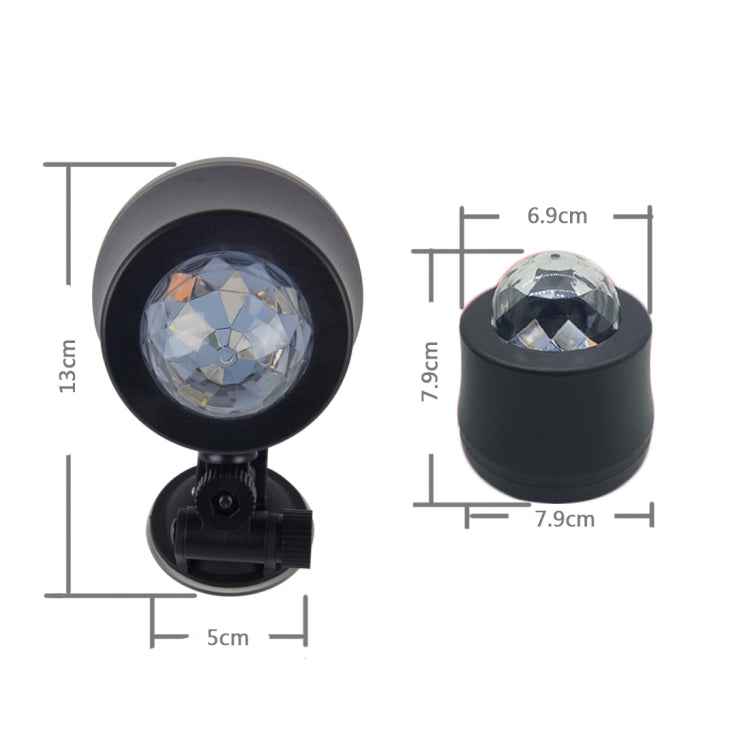 5V 6W Colorful Car Decoration DJ Light Sound Activated Rotating Strobe Effect Atmosphere Light Star Music Light Lamp with 6 RGB LED Lights, Cable Length:4m