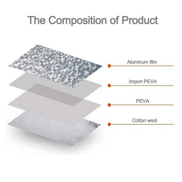 Aluminum Film PEVA Cotton Wool Anti-Dust Waterproof Sunproof Anti-frozen Anti-scratch Heat Dissipation SUV Car Cover with Warning Strips, Fits Cars up 5.1m(199 inch) in Length