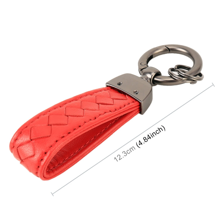 Car Metal + Braided Leather Key Ring Keychain