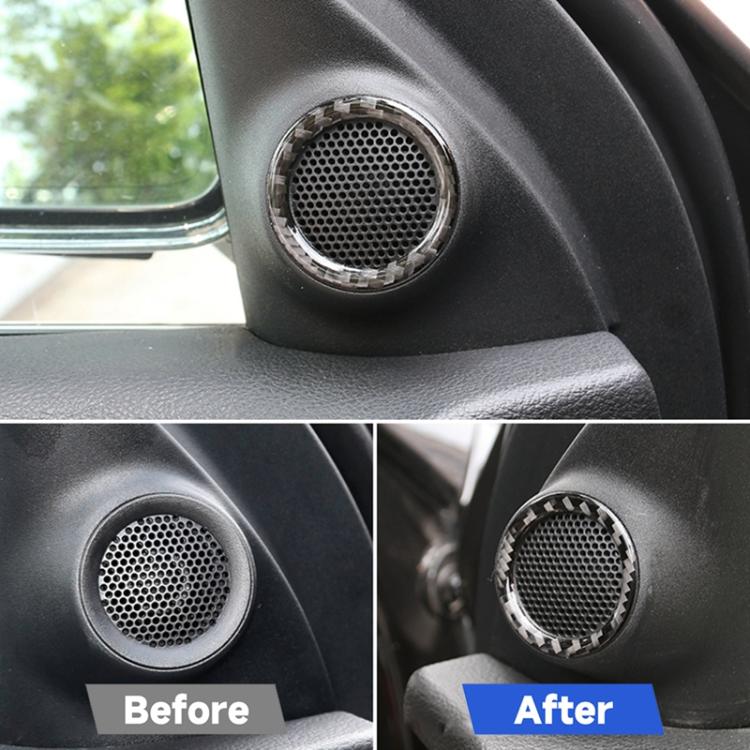 2 PCS Car Front Horn Carbon Fiber Decorative Sticker for Jeep Grand Cherokee 2014-2017, Front Horn