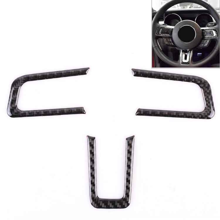 3 PCS Car Steering Wheel Button Decorative Sticker for Ford Mustang 2015-2020