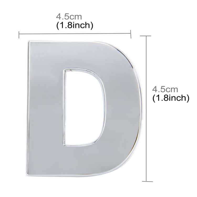 Car Vehicle Badge Emblem 3D English Letter Self-adhesive Sticker Decal, Size: 4.5*4.5*0.5cm