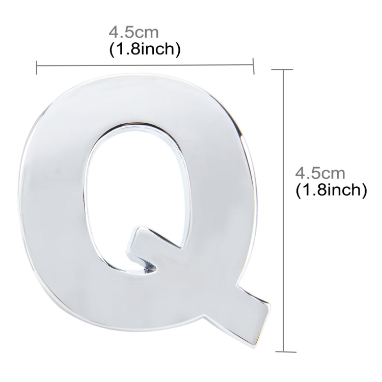 Car Vehicle Badge Emblem 3D English Letter Self-adhesive Sticker Decal, Size: 4.5*4.5*0.5cm, Q, G, R, H, S, I, T, A, J, U, Y, K, V, Z, L, W, B, M, X, C, N, D, O, E, P, F