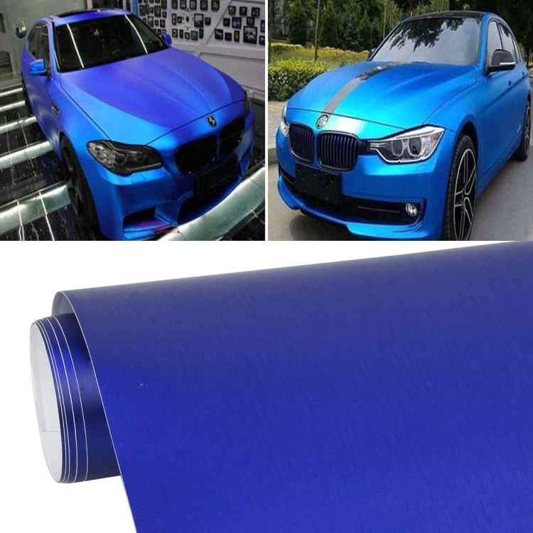 1.52 * 0.5m Waterproof PVC Wire Drawing Brushed Chrome Vinyl Wrap Car Sticker Automobile Ice Film Stickers Car Styling Matte Brushed Car Wrap Vinyl Film