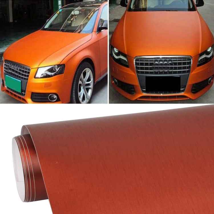 1.52 * 0.5m Waterproof PVC Wire Drawing Brushed Chrome Vinyl Wrap Car Sticker Automobile Ice Film Stickers Car Styling Matte Brushed Car Wrap Vinyl Film