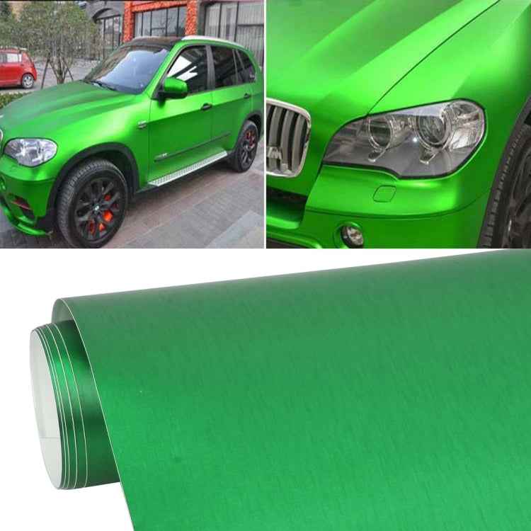 1.52 * 0.5m Waterproof PVC Wire Drawing Brushed Chrome Vinyl Wrap Car Sticker Automobile Ice Film Stickers Car Styling Matte Brushed Car Wrap Vinyl Film