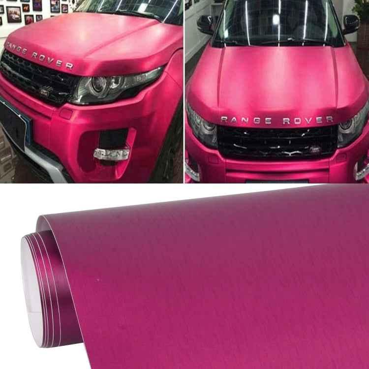 1.52 * 0.5m Waterproof PVC Wire Drawing Brushed Chrome Vinyl Wrap Car Sticker Automobile Ice Film Stickers Car Styling Matte Brushed Car Wrap Vinyl Film