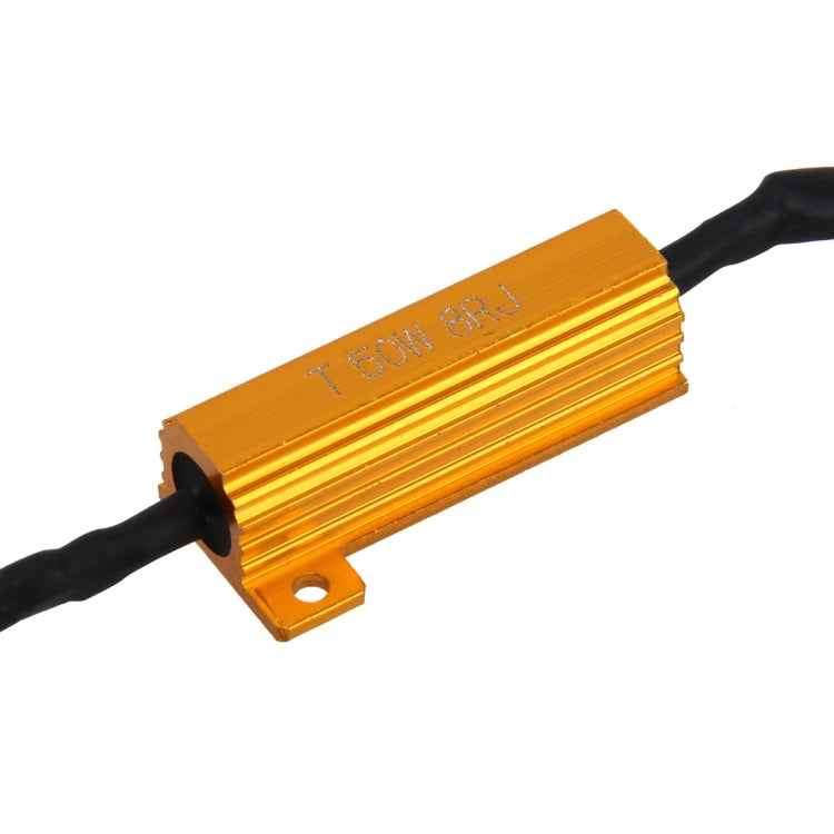 2 PCS 9005 Car Canbus Error Canceller Decoder Load Resistor LED 50W 8 Ohm No Blinking Decoder Heat Resistance Aluminum Case Heat Sink High Power Metal Shell Resistance