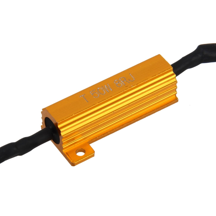 2 PCS 9006 Car Canbus Error Canceller Decoder Load Resistor LED 50W 8 Ohm No Blinking Decoder Heat Resistance Aluminum Case Heat Sink High Power Metal Shell Resistance