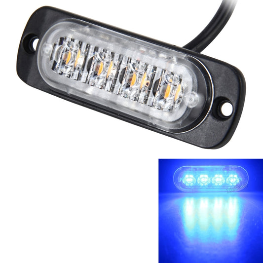 DC 12V-24V 2W 4LEDs SMD-2835 Lamps 17 Flash Patterns 3 Lines Car Flash Lamp Waterproof Car Truck Emergency Strobe Flash Warning Light, Cable Length: 90cm, 4LEDs