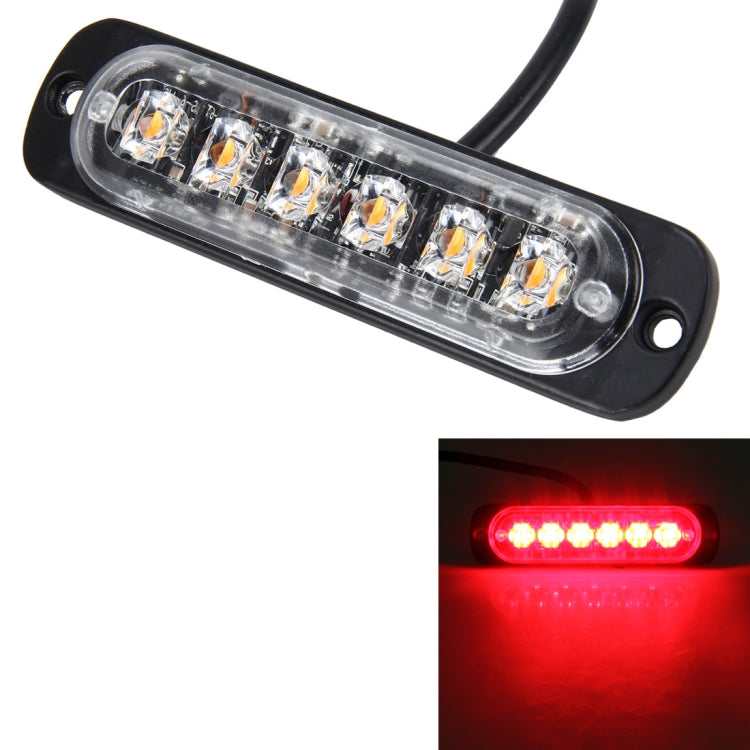DC 12V-24V 2W 6LEDs SMD-2835 Lamps 17 Flash Patterns 3 Lines Car Flash Lamp Waterproof Car Truck Emergency Strobe Flash Warning Light, Cable Length: 90cm, 6LEDs