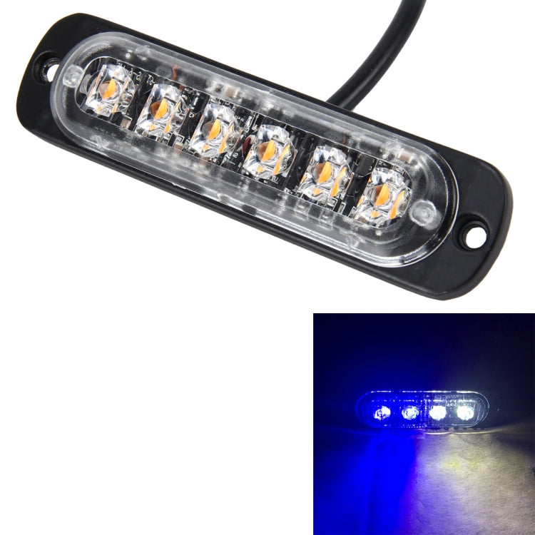 DC 12V-24V 2W 6LEDs SMD-2835 Lamps 17 Flash Patterns 3 Lines Car Flash Lamp Waterproof Car Truck Emergency Strobe Flash Warning Light, Cable Length: 90cm, 6LEDs