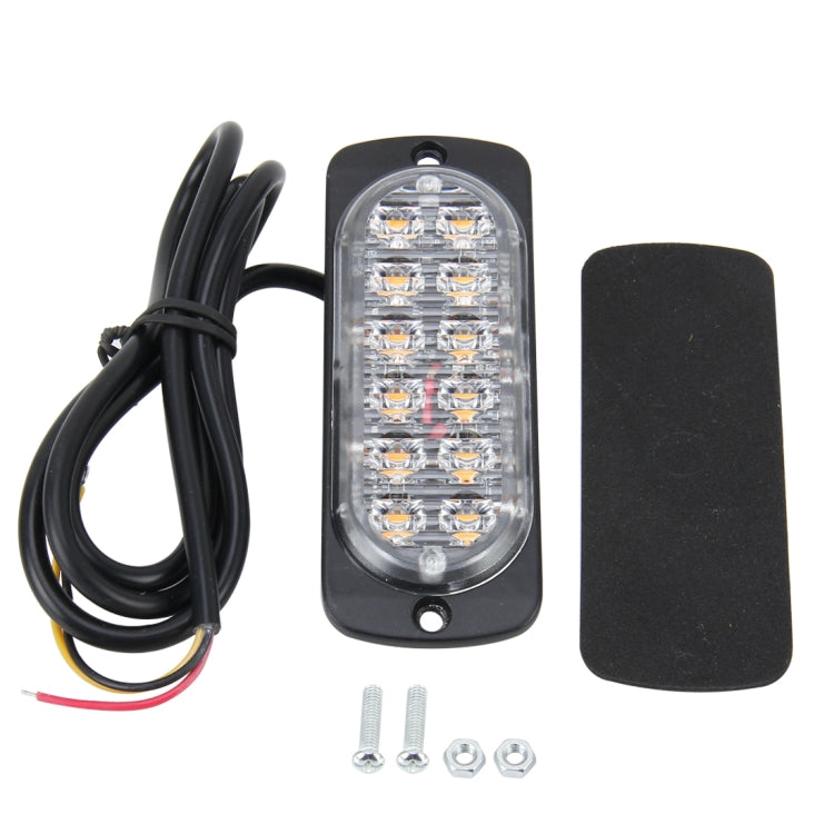 DC 12V-24V 2W 12LEDs SMD-2835 Lamps 17 Flash Patterns 3 Lines Car Flash Lamp Waterproof Car Truck Emergency Strobe Flash Warning Light, Cable Length: 90cm, 12LEDs