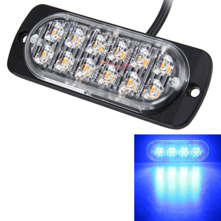DC 12V-24V 2W 12LEDs SMD-2835 Lamps 17 Flash Patterns 3 Lines Car Flash Lamp Waterproof Car Truck Emergency Strobe Flash Warning Light, Cable Length: 90cm, 12LEDs