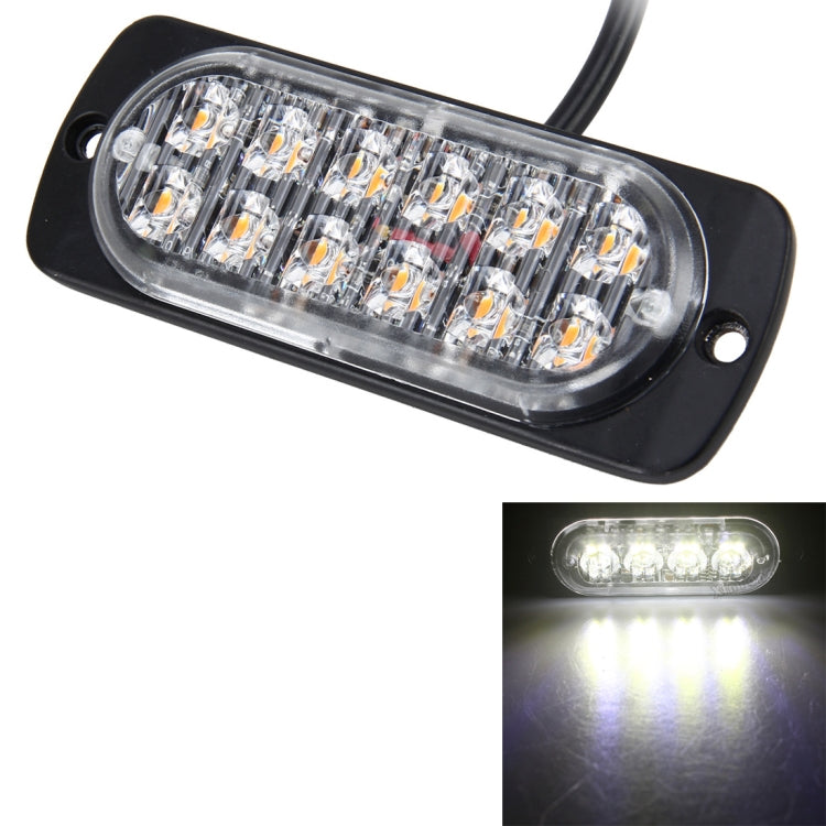 DC 12V-24V 2W 12LEDs SMD-2835 Lamps 17 Flash Patterns 3 Lines Car Flash Lamp Waterproof Car Truck Emergency Strobe Flash Warning Light, Cable Length: 90cm, 12LEDs