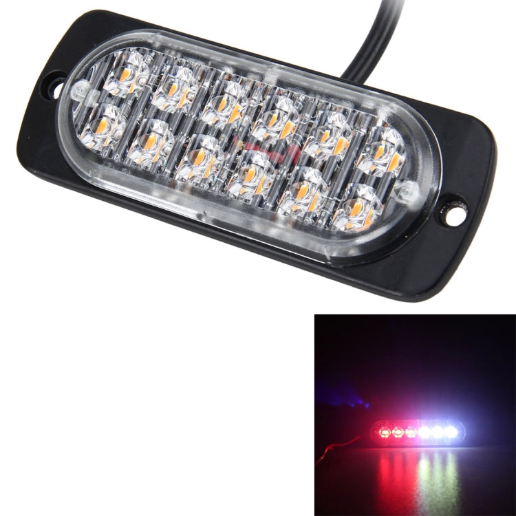 DC 12V-24V 2W 12LEDs SMD-2835 Lamps 17 Flash Patterns 3 Lines Car Flash Lamp Waterproof Car Truck Emergency Strobe Flash Warning Light, Cable Length: 90cm, 12LEDs