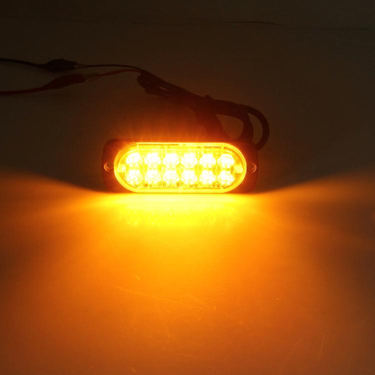 DC 12V-24V 2W 12LEDs SMD-2835 Lamps 17 Flash Patterns 3 Lines Car Flash Lamp Waterproof Car Truck Emergency Strobe Flash Warning Light, Cable Length: 90cm, 12LEDs