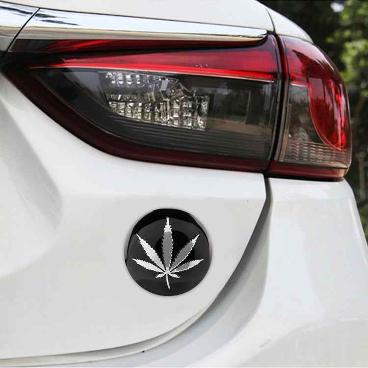 4 PCS Car-Styling Silver Leaves Pattern Metal Wheel Hub Decorative Sticker, Diameter: 5.8cm