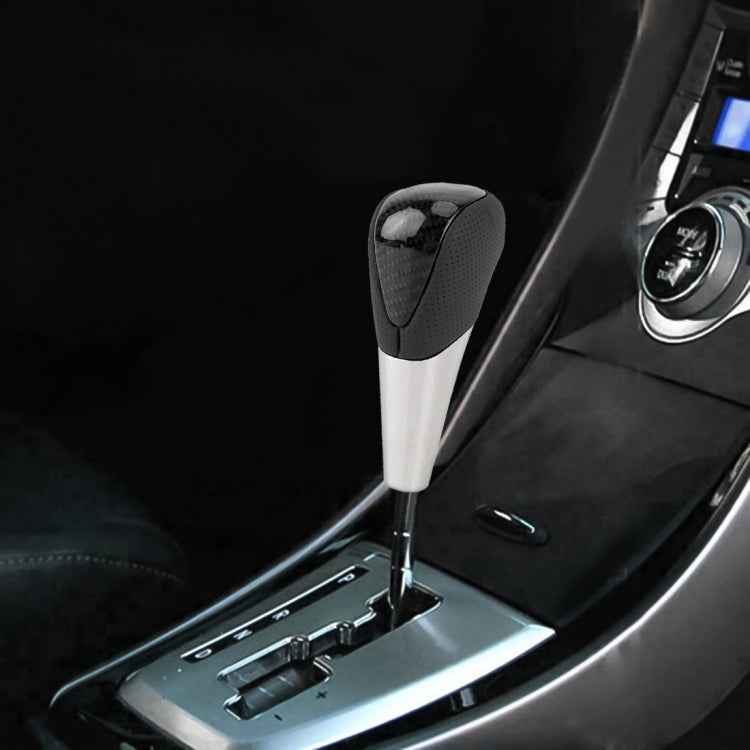 Universal High Carbon Fiber Texture Leather Hole Pattern Car Gear Shift Knob Modified Shifter Lever Knob