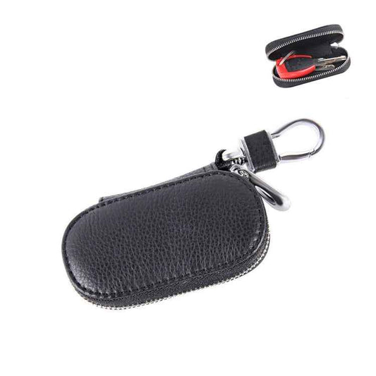 Universal Pure Cow Leather Waist Hanging Zipper Wallets Key Holder Bag (No Include Key)