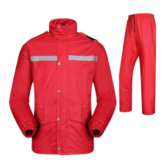 Durable Reflective Motorcycle Split Raincoat Pants Riding Bicycle Electric Bike Windproof Waterproof Rain Wear for Adult, Size: XL(Red)