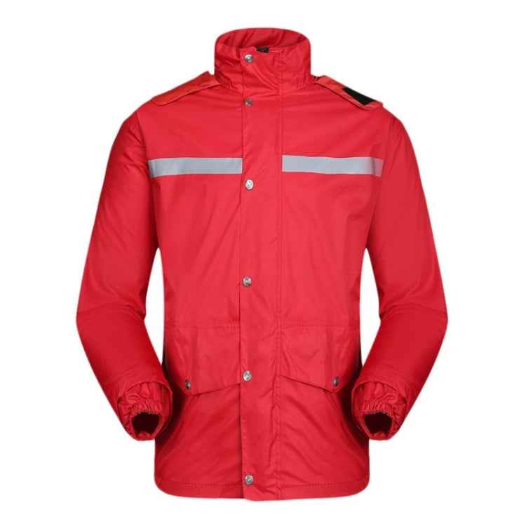Durable Reflective Motorcycle Split Raincoat Pants Riding Bicycle Electric Bike Windproof Waterproof Rain Wear for Adult, Size: XL(Red)