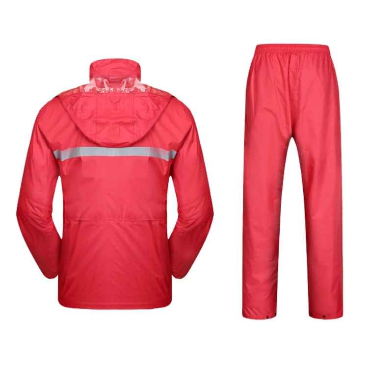 Durable Reflective Motorcycle Split Raincoat Pants Riding Bicycle Electric Bike Windproof Waterproof Rain Wear for Adult, Size: XL(Red)