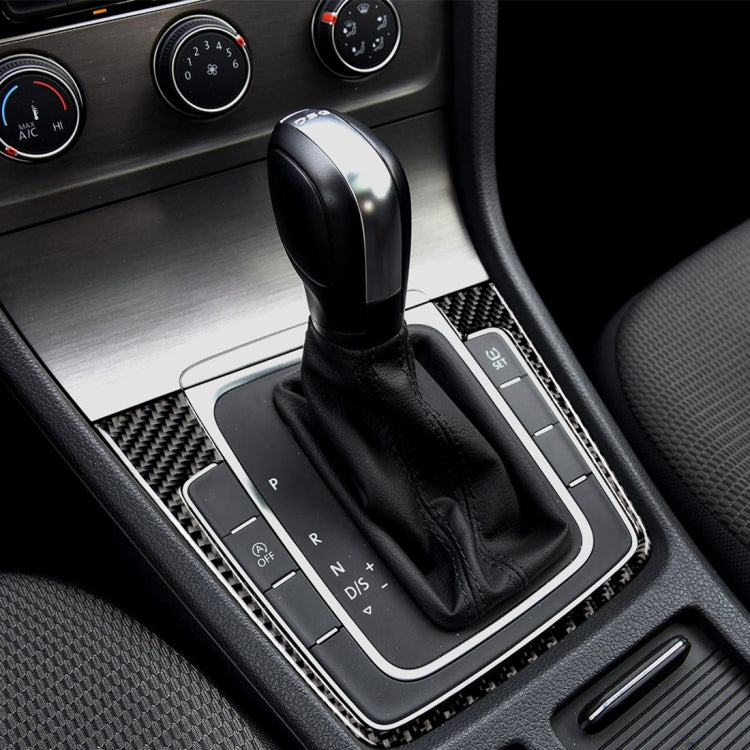 Car Carbon Fiber Gear Position Panel Frame Decorative Sticker for Volkswagen Golf 7 2018-, without Hole and Start and Stop, Left Drive