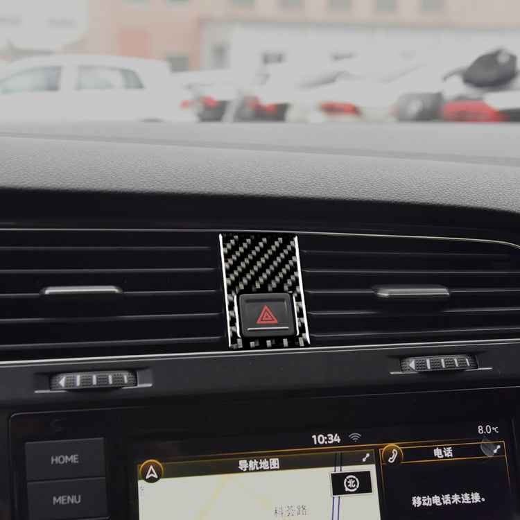 Car Carbon Fiber Emergency Light Frame Decorative Sticker for Volkswagen Golf 7 2013-2017, Left Drive
