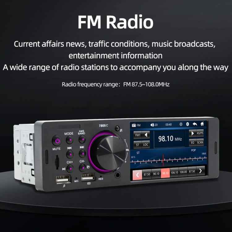SWM-7805C 4.1 inch Touch Screen Universal Car Radio Receiver MP5 Player, Support FM & Bluetooth & TF Card with Remote Control