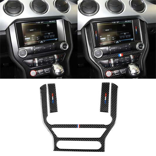 Car USA Color Carbon Fiber Central Control Panel Decorative Sticker for Ford Mustang 2015-2017