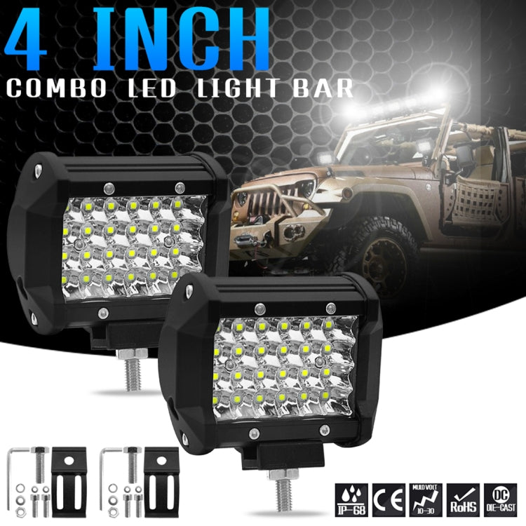 4 inch 18W 1800LM 4 Row LED Strip Light Working Refit Off-road Vehicle Lamp Roof Strip Light, 4 inch 72W
