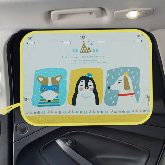 Car Large Rear Window Sunscreen Insulation Window Sunshade Cover, Size: 70*50cm, Zoo, Three Little eagles, Pink Elephant, Little Fox, Underwater World, Deer, Good Friend, Bear, Yellow Penguin, Happy Elephant, Happy Forest, Spectacle Bear, Snow Bear    ...