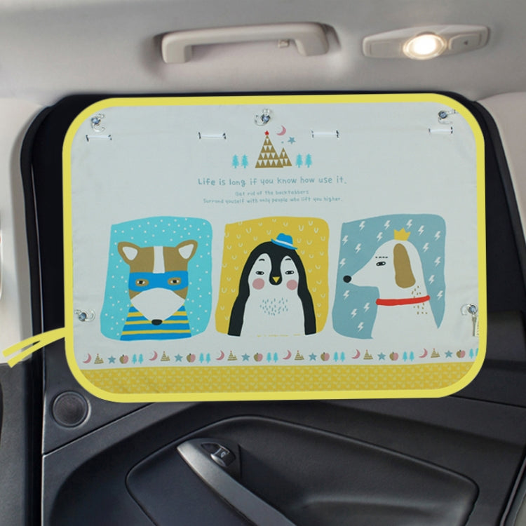 Car Large Rear Window Sunscreen Insulation Window Sunshade Cover, Size: 70*50cm, A Pony, Giant Panda, Green Dinosaur, Animal World, Three Pony, Zoo, Three Little eagles, Pink Elephant, Little Fox, Underwater World, Deer, Good Friend, Bear, Yellow Pengu...
