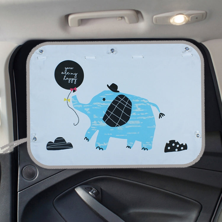 Car Large Rear Window Sunscreen Insulation Window Sunshade Cover, Size: 70*50cm, Three Pony, Zoo, Three Little eagles, Pink Elephant, Little Fox, Underwater World, Deer, Good Friend, Bear, Yellow Penguin, Happy Elephant, Happy Forest, Spectacle Bear   ...