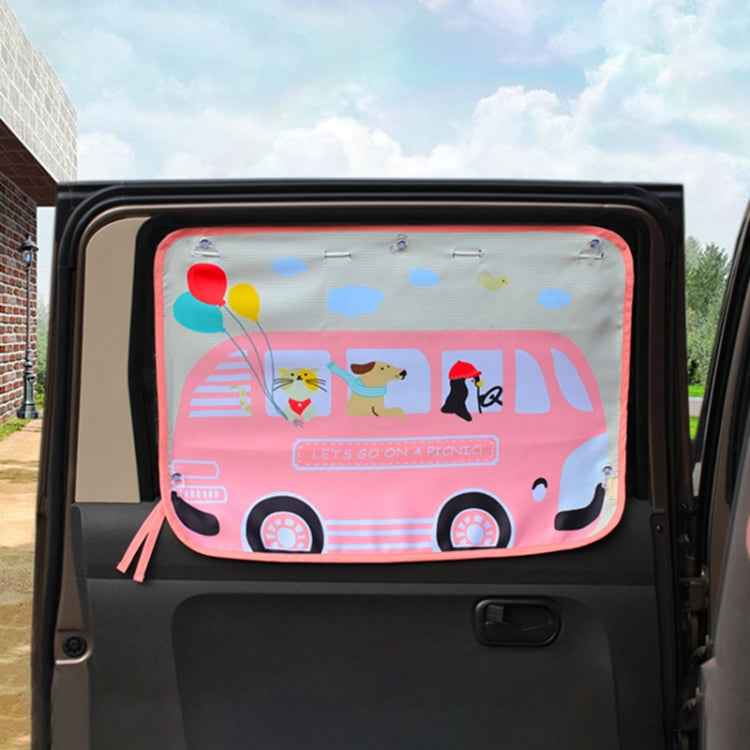 Car Large Rear Window Sunscreen Insulation Window Sunshade Cover, Size: 70*50cm, Three Pony, Zoo, Three Little eagles, Pink Elephant, Little Fox, Underwater World, Deer, Good Friend, Bear, Yellow Penguin, Happy Elephant, Happy Forest, Spectacle Bear   ...