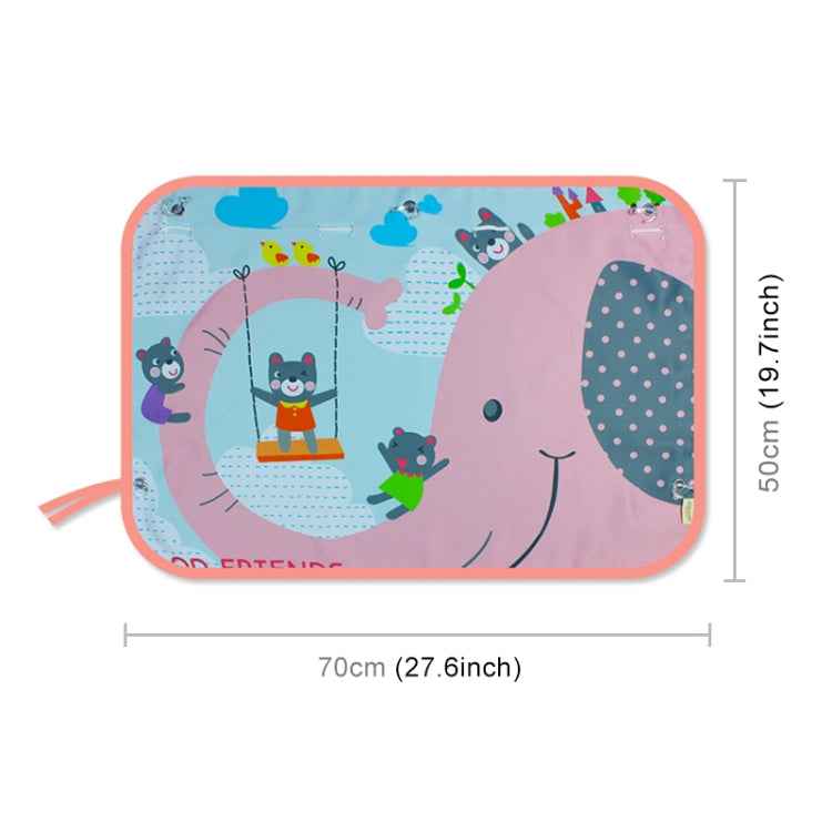 Car Large Rear Window Sunscreen Insulation Window Sunshade Cover, Size: 70*50cm, Three Pony, Zoo, Three Little eagles, Pink Elephant, Little Fox, Underwater World, Deer, Good Friend, Bear, Yellow Penguin, Happy Elephant, Happy Forest, Spectacle Bear   ...