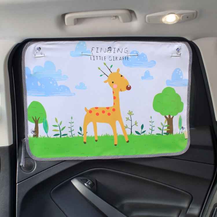 Car Large Rear Window Sunscreen Insulation Window Sunshade Cover, Size: 70*50cm, Three Pony, Zoo, Three Little eagles, Pink Elephant, Little Fox, Underwater World, Deer, Good Friend, Bear, Yellow Penguin, Happy Elephant, Happy Forest, Spectacle Bear   ...