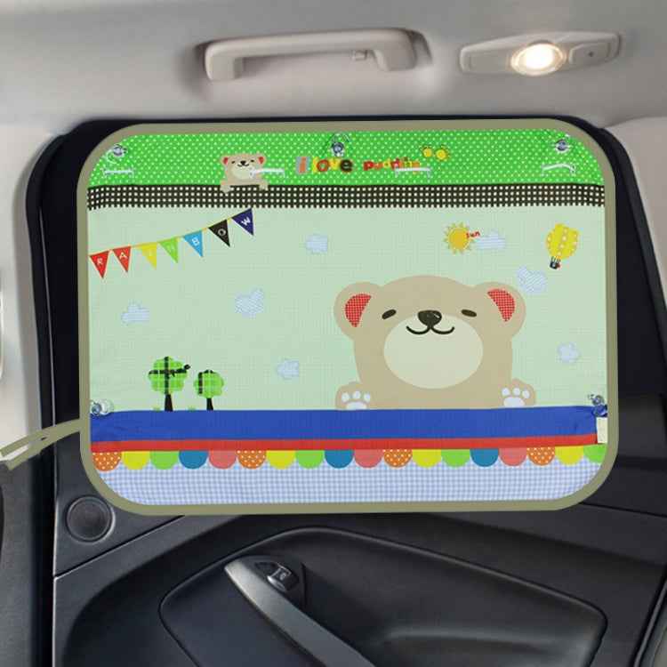 Car Large Rear Window Sunscreen Insulation Window Sunshade Cover, Size: 70*50cm, Three Pony, Zoo, Three Little eagles, Pink Elephant, Little Fox, Underwater World, Deer, Good Friend, Bear, Yellow Penguin, Happy Elephant, Happy Forest, Spectacle Bear   ...