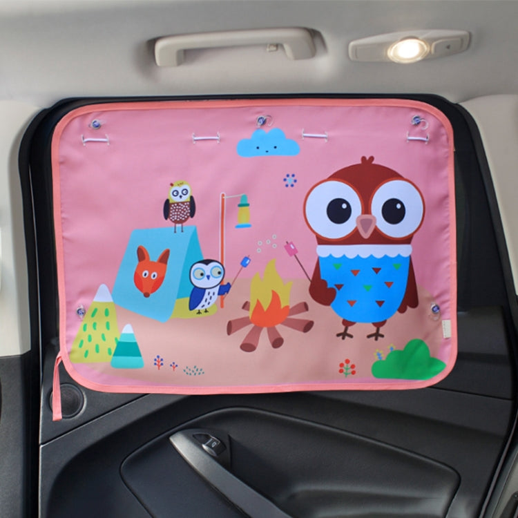 Car Large Rear Window Sunscreen Insulation Window Sunshade Cover, Size: 70*50cm, Three Pony, Zoo, Three Little eagles, Pink Elephant, Little Fox, Underwater World, Deer, Good Friend, Bear, Yellow Penguin, Happy Elephant, Happy Forest, Spectacle Bear   ...