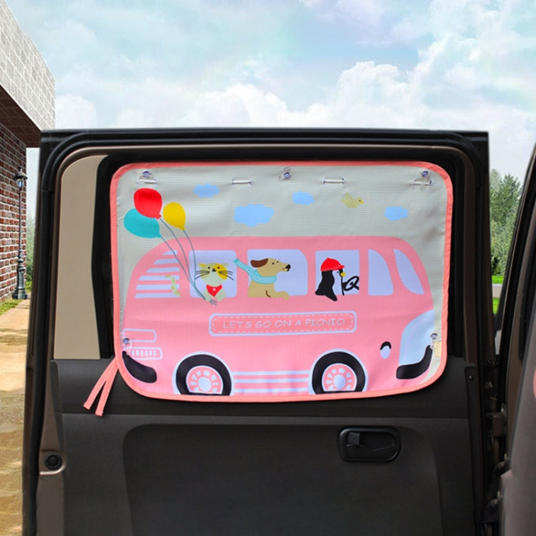 Car Large Rear Window Sunscreen Insulation Window Sunshade Cover, Size: 70*50cm, Mustache, Rocket, Little Pirate, Small Cloud, Camping, Happy Time, Pink Bus, Happy School Bus, Magic World, Moon Baby, Waterpark, House