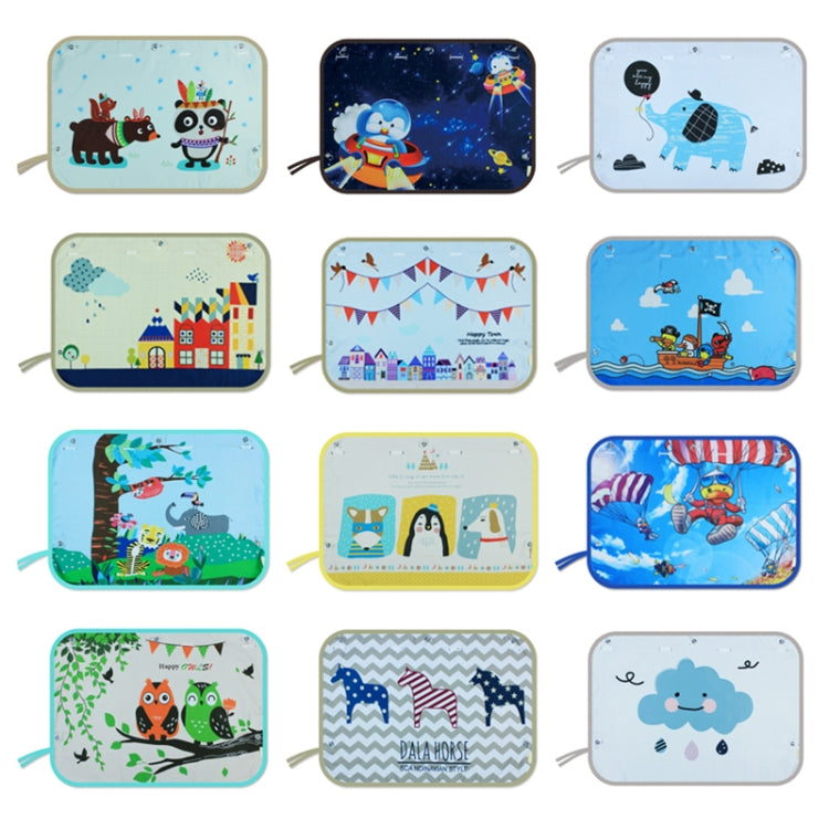 Car Large Rear Window Sunscreen Insulation Window Sunshade Cover, Size: 70*50cm, Rocket, Little Pirate, Small Cloud, Camping, Happy Time, Pink Bus, Happy School Bus, Magic World, Moon Baby, Waterpark, House, Mustache