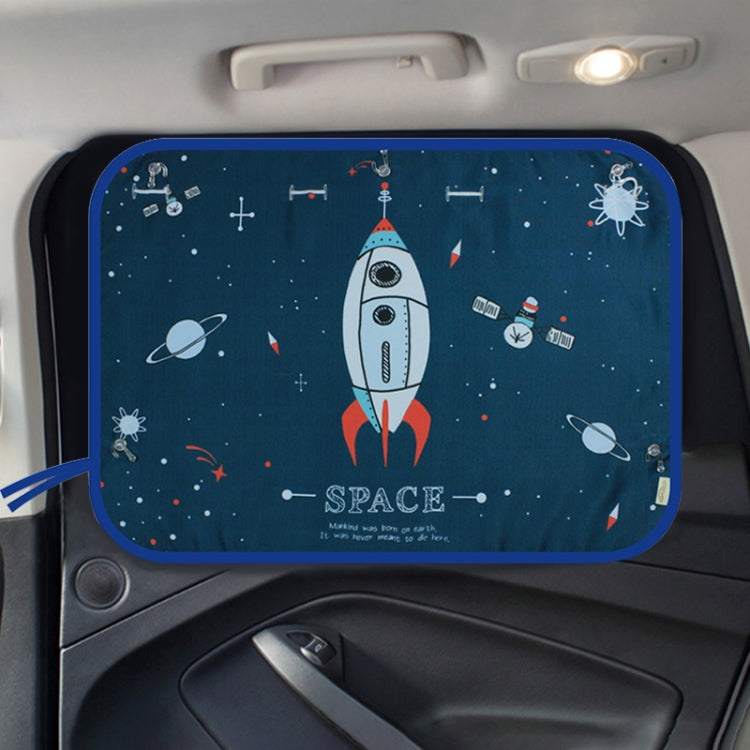 Car Large Rear Window Sunscreen Insulation Window Sunshade Cover, Size: 70*50cm, Rocket, Little Pirate, Small Cloud, Camping, Happy Time, Pink Bus, Happy School Bus, Magic World, Moon Baby, Waterpark, House, Mustache