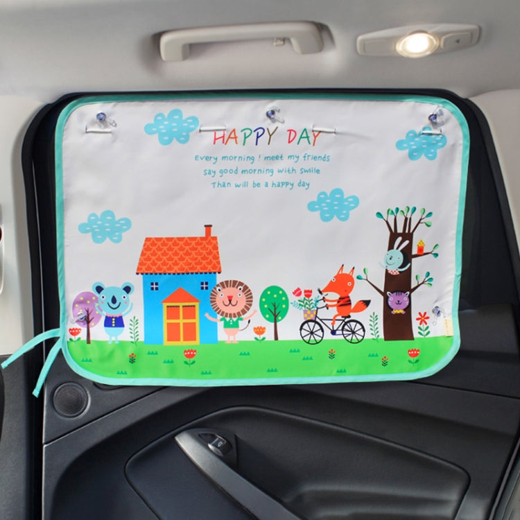 Car Large Rear Window Sunscreen Insulation Window Sunshade Cover, Size: 70*50cm, Mustache, Rocket, Little Pirate, Small Cloud, Camping, Happy Time, Pink Bus, Happy School Bus, Magic World, Moon Baby, Waterpark, House