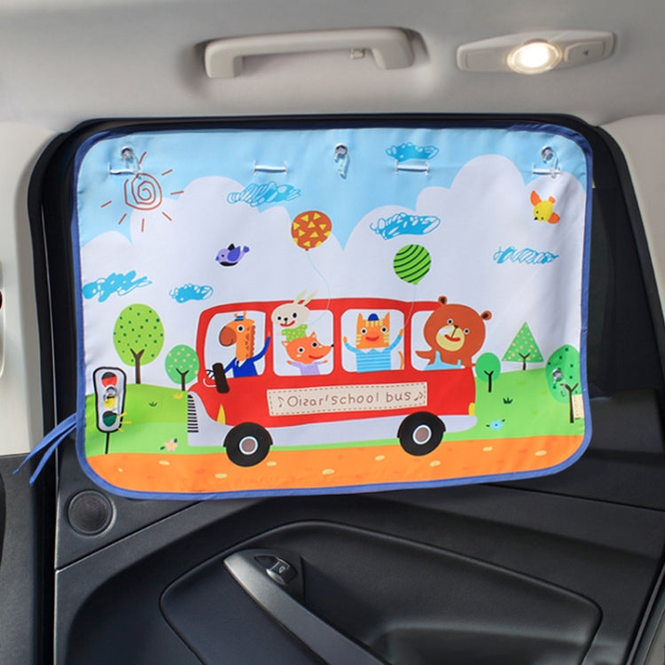 Car Large Rear Window Sunscreen Insulation Window Sunshade Cover, Size: 70*50cm, Rocket, Little Pirate, Small Cloud, Camping, Happy Time, Pink Bus, Happy School Bus, Magic World, Moon Baby, Waterpark, House, Mustache
