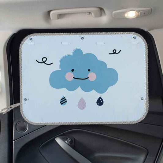 Car Large Rear Window Sunscreen Insulation Window Sunshade Cover, Size: 70*50cm, Small Cloud, Camping, Happy Time, Pink Bus, Happy School Bus, Magic World, Moon Baby, Waterpark, House, Mustache, Rocket, Little Pirate